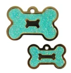 Ollipet hundetegn | Guld m. pastelgrøn glimmer