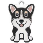 Sort Corgi Charm m. nøglering