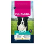 Eukanuba Adult Medium 3kg hundefoder med frisk kylling. Perfekt til hunde 10-25 kg