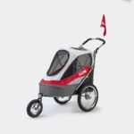 Innopet hundeklapvogn Sporty Dog Trailer Deluxe inkl. cykelstang + regnovertræk - farve: sort/rød