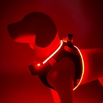 Step-in hundesele med lys, giver synlighed i mørket