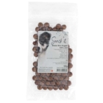 Bløde singleprotein hundegodbidder med and fra Snack'it, mini kugler på ca. 1 cm