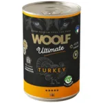 Woolf Ultimate Turkey with Thyme 400g er vådfoder til hunde med frisk kalkun. Produceret i EU og slow-cooked for at bevare råvarernes naturlige egenskaber og give høj smagelighed
