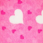Lyserød Vetbed tæppe med 2 str. hjerter