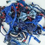 Hundebutterfly i satin | Ass. Blå farver