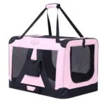 Ollipet Transporttaske | Skøn klar Rose red med net i siderne så hunden kan se ud.