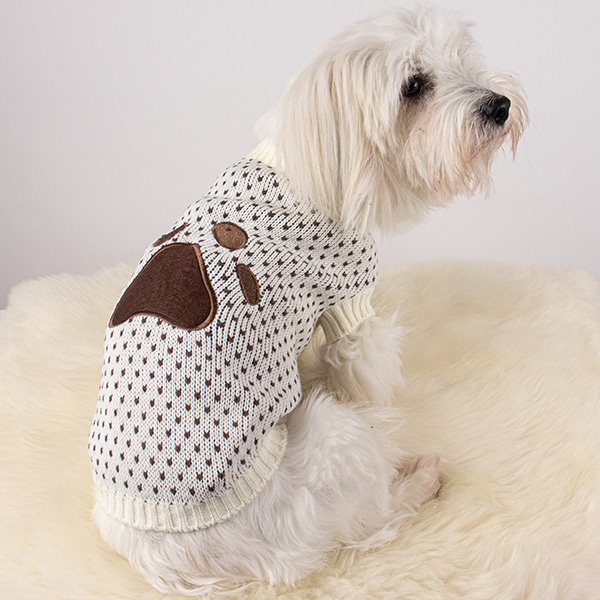 Påstand paraply Ligegyldighed Comfy hundesweater med poteaftryk i strik